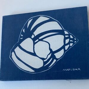 Marushka Blue and White Seashell Wall Art